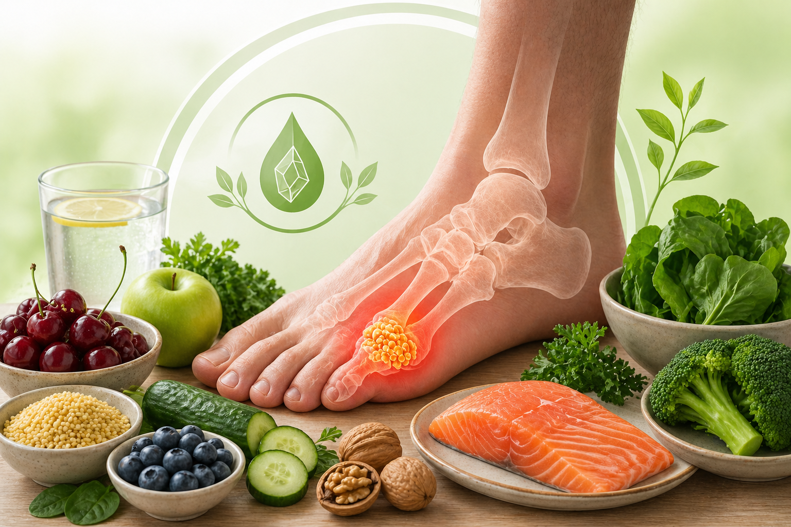 Uric acid and gout diet support